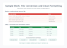 convert PDF, excel, word, CSV, txt, json and format data
