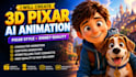 create 3d pixar style ai animation, 3d pixar ai animation, 3d disney animation