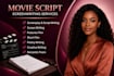 write movie script, screenplay, screen writing, tv series, short film