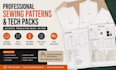 draft luxury garment patterns with precisiongrading and tech pack
