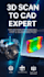 do reverse engineering from 3d scan to step iges cad model