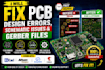 fix pcb design errors, schematic issue and gerber error, pcb layout and circiut