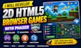develop 2d html5 multiplayer games,browser game,educational games with phaser
