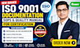 create professional iso 9001 documentation, sops, and quality manual