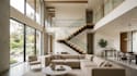 create cinematic modern staircase design with realistic 3d visualization
