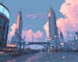 make a cyberpunk scifi futuristic city