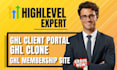 build,setup gohighlevel website community membership community ghl client portal