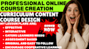 create professional online course content curriculum and elearning course design