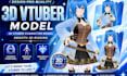 design high quality 3d vtuber model, 3d vtuber character model, vtuber rigging