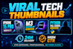 design eyecatching youtube thumbnails for educational and tech content