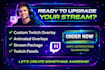 design custom animated twitch overlay stream overlay stream package