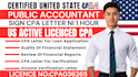 prepare US CPA letter CPA comfort letter CPA mortgage letter financial statement