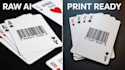convert ai generated playing cards into print ready poker cards with barcode