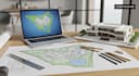 do architectural site plan rendering and real estate 2d site plan