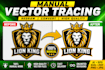 manually vector trace logo, image to vector, redraw perfect