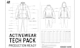create activewear clothing tech pack and technical flat sketch design