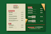 design a professional restaurant menu, modern