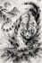 create a powerful white tiger illustration with strong visual impact