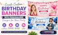 create custom birthday banners with personalized designs for your party