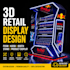 design 3d retail display stand posm kiosk booth