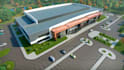 create photorealistic 3d rendering for stadium, sport complex and gaming arena