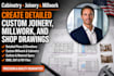 create detailed custom joinery, millwork, and shop drawings
