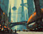 create stunning cyberpunk city illustrations