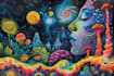 make art psychedelic, trippy, stoner with retro style