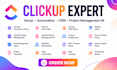 do clickup setup, clickup automation, clickup CRM, clickup project management VA