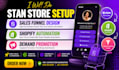do stan store setup sales funnel design shopify automation demand promotion