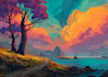 draw a natural landscape and background illustration