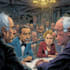 create an political cartoon art