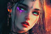 create fantasy anime portrait with dramatic glow