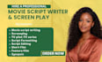 write movie script, screenplay, feature film script, tv series, script writing