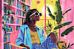 draw colourful digital illustration