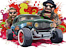 create illustration cartoon car rat fink style