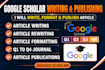 write and publish article to google scholar and scopus indexed journal