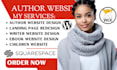 design author website wix book author website wordpress writer website redesign