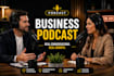 a professional podcast and interview youtube thumbnail