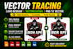 do vector tracing, logo redraw, vectorize and convert png to vector file