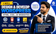 design responsive wordpress website with html css js elementor and web design