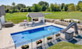 design landscape, front yard, backyard, pool, patio with 3d rendering architect