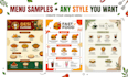 design professional restaurant menu
