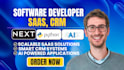be your software developer for saas, CRM, using ai next js, python