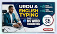 fast urdu,english typing ms word formatting PDF to word work