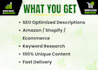 write SEO product descriptions for e commerce store