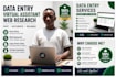 do fast and accurate data entry, web research and virtual assistant tasks