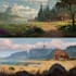 illustrate environments, landscapes, board game, concept art