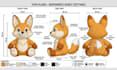 design detailed plush reference sheet stuffed toy animal character tech pack ych
