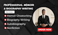 ghostwrite your memoir or biography